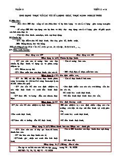 Giáo án Hình học lớp 9 - Tuần 8 - Tiết 15, 16: Ứng dụng thực tế các tỉ số lượng giác, thực hành ngoài trời