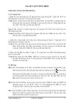 Giáo án Hình học lớp 9 - Vấn đề 4: Quỹ tích điểm