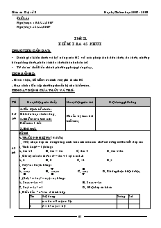 Giáo án môn Đại số 8 - Tiết 21, 22