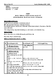 Giáo án môn Đại số 8 - Tiết 9, 10