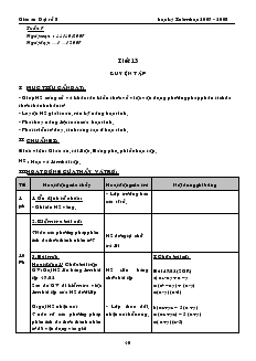 Giáo án môn Đại số 8 - Tuần 17 - Tiết 13, 14