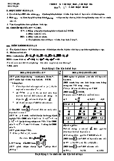 Giáo án môn Đại số 9 - Tiết 1: Căn bậc hai