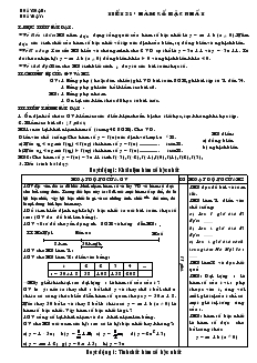 Giáo án môn Đại số 9 - Tiết 21: Hàm số bậc nhất