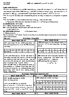 Giáo án môn Đại số 9 - Tiết 47: Hàm số y = ax2 (a khác 0)