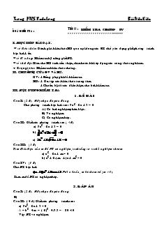 Giáo án môn Đại số 9 - Tiết 59: Kiểm tra chương IV