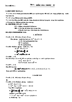 Giáo án môn Đại số 9 - Tiết 59: Kiểm tra chương IV