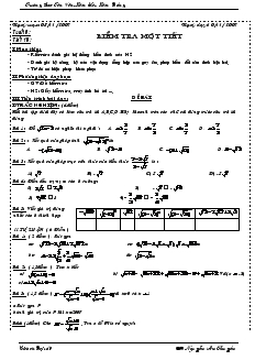 Giáo án môn Đại số khối 9 - Tiết 18: Kiểm tra một tiết