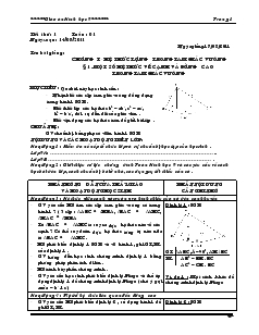 Giáo án môn Hình học 9 - Chương I: Hệ thức lượng trong tam giác vuông