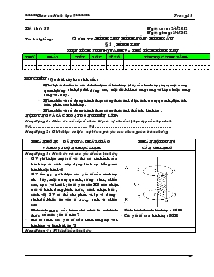 Giáo án môn Hình học 9 - Chương IV: Hình trụ, hình nón, hình cầu