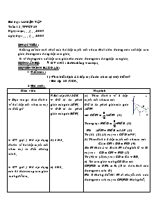 Giáo án môn Hình học 9 - Kỳ I - Tiết 29: Luyện tập