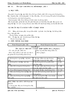 Giáo án môn Hình học 9 - Tiết 33. Ôn tập chương II (Hình học)