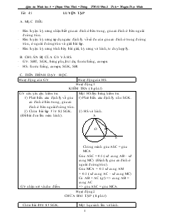 Giáo án môn Hình học 9 - Tiết 45: Luyện tập