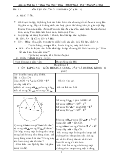 Giáo án môn Hình học 9 - Tiêt 55: Ôn tập chương III hình học (tiết 1)
