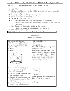 Giáo án môn Hình học 9 - Tiết 56: Ôn tập chương III hình học (tiết 2)