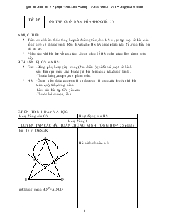 Giáo án môn Hình học 9 - Tiết 69: Ôn tập cuối năm hình học