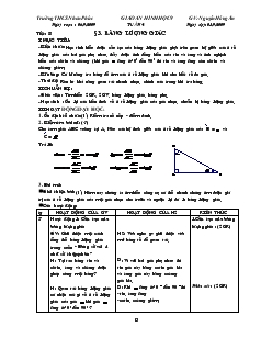 Giáo án môn Hình học 9 - Tiết 8: Bảng lượng giác