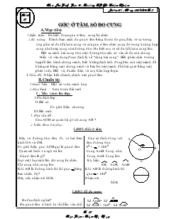 Giáo án môn Hình học 9 - Trường THCS Triệu Thuận - Tiết 37: Góc ở tâm. số đo cung