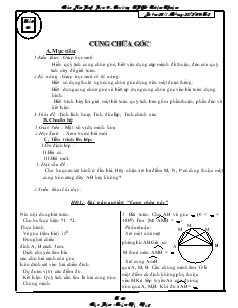 Giáo án môn Hình học 9 - Trường THCS Triệu Thuận - Tiết 46: Cung chứa góc