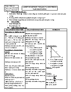 Giáo án môn Hình học khối 9 - Chương I - Tiết 10: Một số hệ thức về cạnh và góc trong tam giác vuông