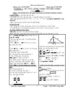 Giáo án môn Hình học khối 9 - Tiết 1 đến tiêt 18