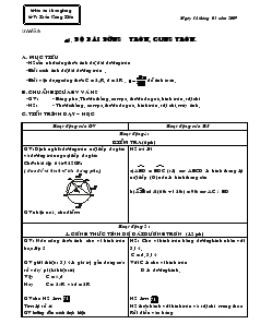 Giáo án môn Hình học khối 9 - Tiết 33: Độ dài đường tròn, cung tròn