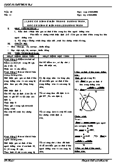 Giáo án môn Hình học khối 9 - Trường THPT Đống Đa - Chương III - Tiết 44: Góc có đỉnh ở bên trong đường tròn, góc có đỉnh ở bên ngoài đường tròn