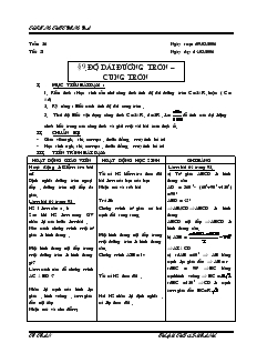 Giáo án môn Hình học khối 9 - Trường THPT Đống Đa - Chương III - Tiết 51: Độ dài đường tròn, cung tròn