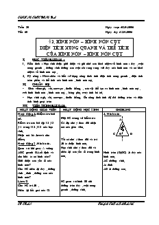 Giáo án môn Hình học khối 9 - Trường THPT Đống Đa - Chương IV - Tiết 60: Hình nón, hình nón cụt diện tích xung quanh và thể tích của hình nón, hình nón cụt