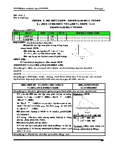 Giáo án môn Hình học lớp 9 - Chương I: Hệ thức lượng trong tam giác vuông