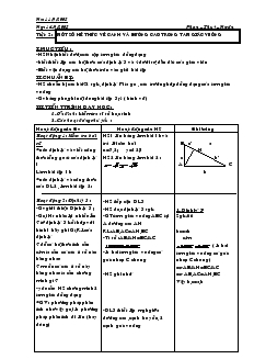Giáo án môn Hình học lớp 9 - Chương I - Tiết 2: Một số hệ thức về cạnh và đường cao trong tam giác vuông