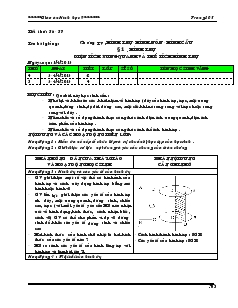 Giáo án môn Hình học lớp 9 - Chương IV: Hình trụ, hình nón, hình cầu