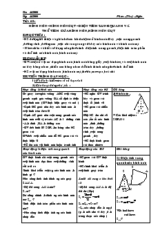 Giáo án môn Hình học lớp 9 - Chương IV - Tiết 60: Hình nón, hình nón cụt, diện tích xung quanh và thể tích của hình nón, hình nón cụt