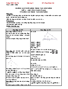 Giáo án môn Hình học lớp 9 - Tiết 1 đến tiết 17