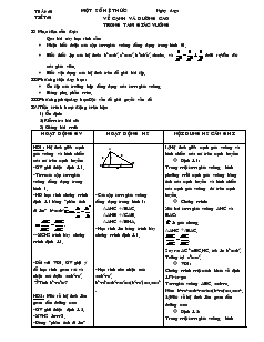 Giáo án môn Hình học lớp 9 - Tiết 1: Một số hệ thức về cạnh và đường cao trong tam giác vuông