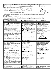 Giáo án môn Hình học lớp 9 - Tiết 1: Một số hệ thức về cạnh và đường cao trong tam giác vuông