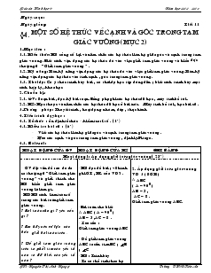 Giáo án môn Hình học lớp 9 - Tiết 11 đến tiết 15