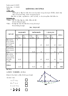 Giáo án môn Hình học lớp 9 - Tiết 19: Kiểm tra chương I