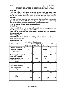 Giáo án môn Hình học lớp 9 - Tiết 19: Kiểm tra viết chương I (hệ thức lượng)