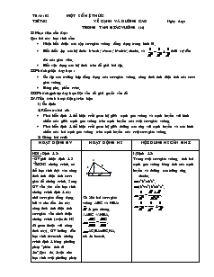 Giáo án môn Hình học lớp 9 - Tiết 2: Một số hệ thức về cạnh và đường cao trong tam giác vuông