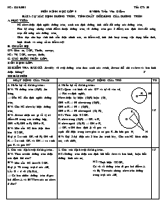 Giáo án môn Hình học lớp 9 - Tiết 20: Sự xác định đường tròn. tính chất đối xứng của đường tròn