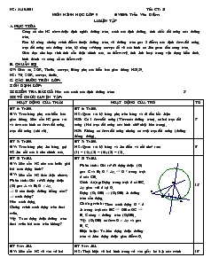 Giáo án môn Hình học lớp 9 - Tiết 21: Luyện tập