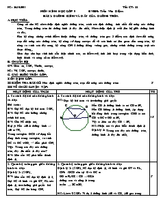 Giáo án môn Hình học lớp 9 - Tiết 22: Đường kính và dây của đường tròn