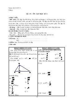 Giáo án môn Hình học lớp 9 - Tiết 29, 30
