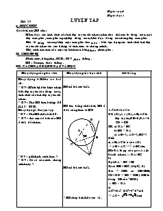 Giáo án môn Hình học lớp 9 - Tiết 29: Luyện tập