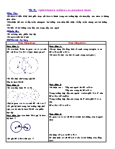 Giáo án môn Hình học lớp 9 - Tiết 29: Vị trí tương đối của hai đường tròn
