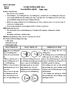 Giáo án môn Hình học lớp 9 - Tiết 32: Vị trí tương đối của hai đường tròn