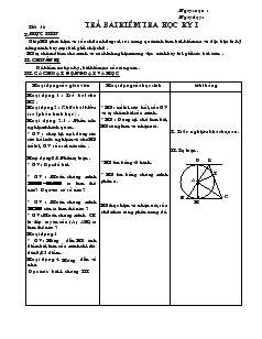 Giáo án môn Hình học lớp 9 - Tiết 36: Trả bài kiểm tra học kỳ I