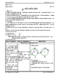 Giáo án môn Hình học lớp 9 - Tiết 40, 41