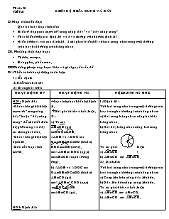 Giáo án môn Hình học lớp 9 - Tiết 41: Liên hệ giữa cung và dây