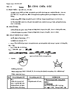 Giáo án môn Hình học lớp 9 - Tiết 46: Cung chứa góc